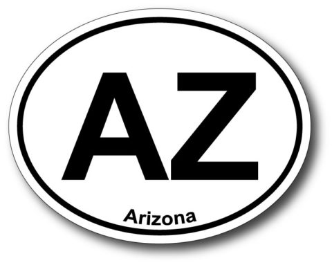 Arizona Oval Shaped Bumper Sticker